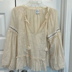 MISA LOS Angeles balloon sleeve boho top